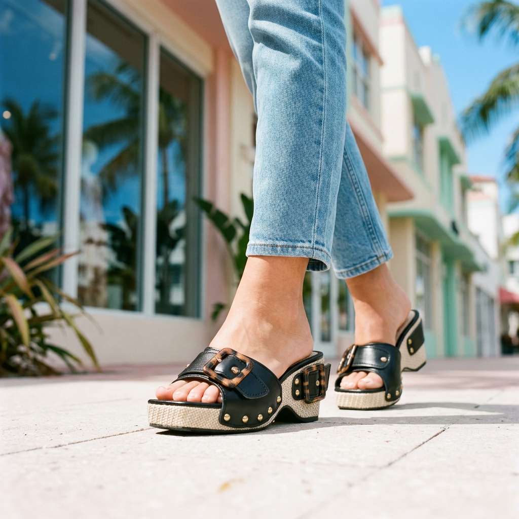 Evelina Buckle Slides - Image 6