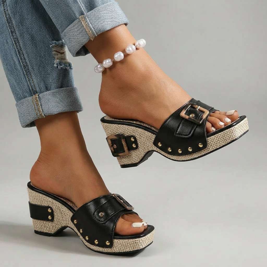 Evelina Buckle Slides - Image 9